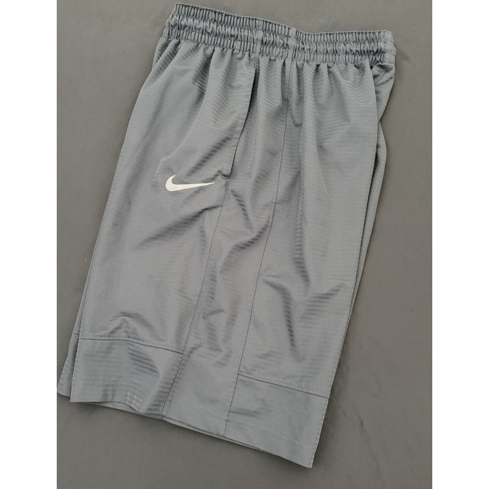 Nike Basketball Shorts Mens Size Medium Gray Gym Training Pockets Drawstring